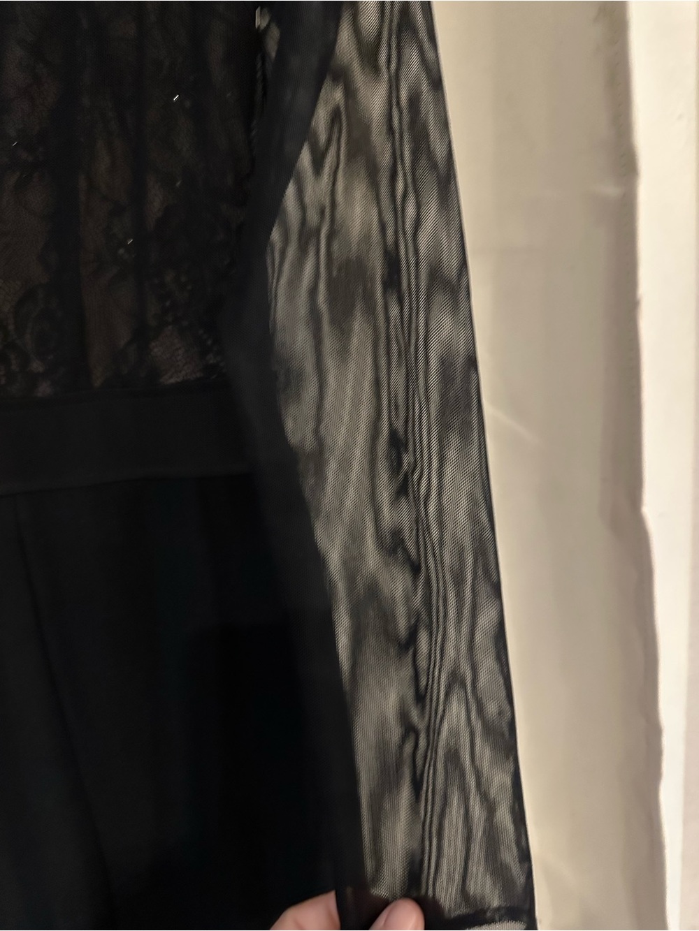 Lauren Ralph Lauren Evening Black Lace Illusion Long-Sleeve Gown - Picture 5 of 14